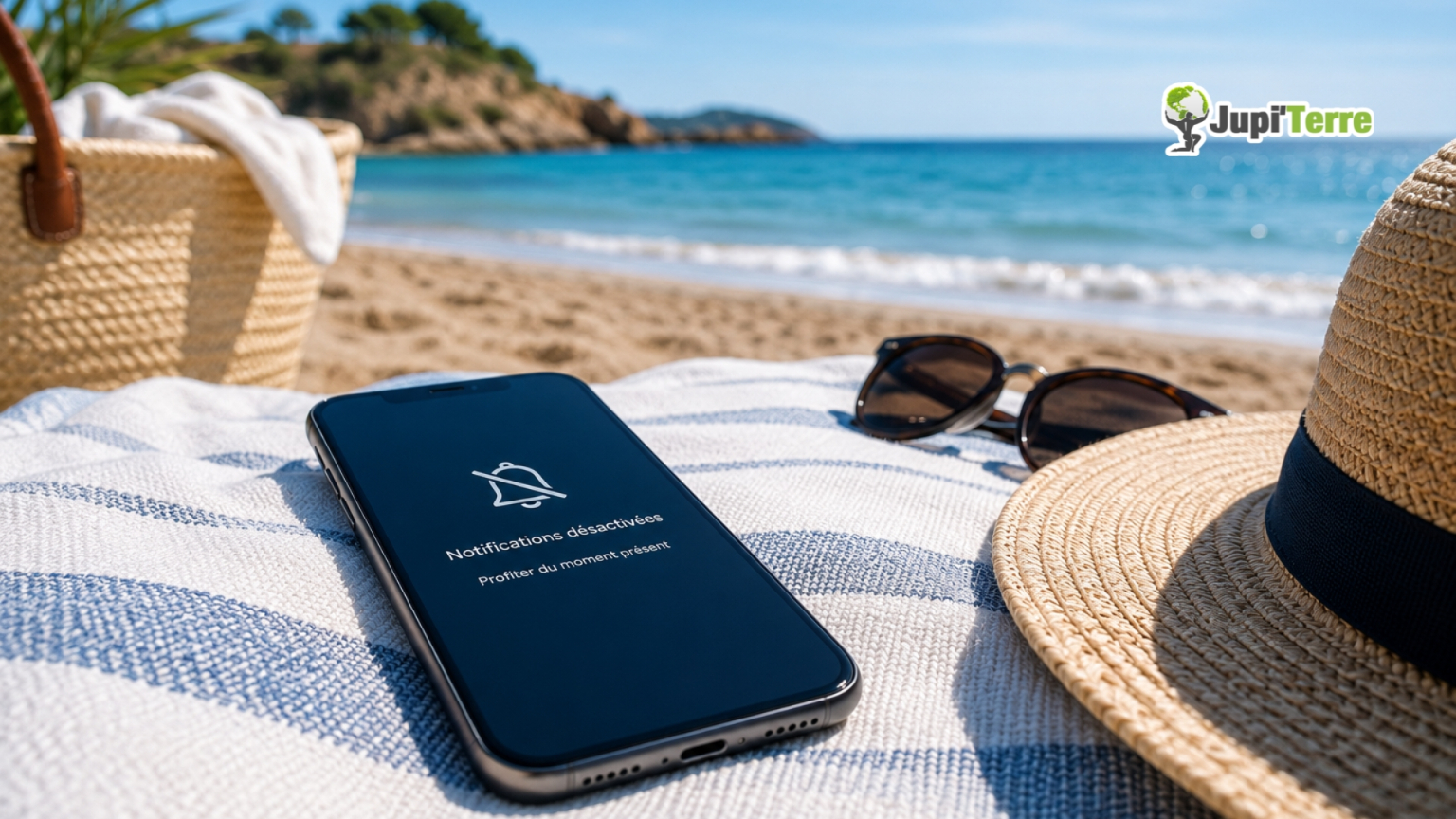 Téléphone professionnel en mode silencieux pendant les vacances d'un praticien.