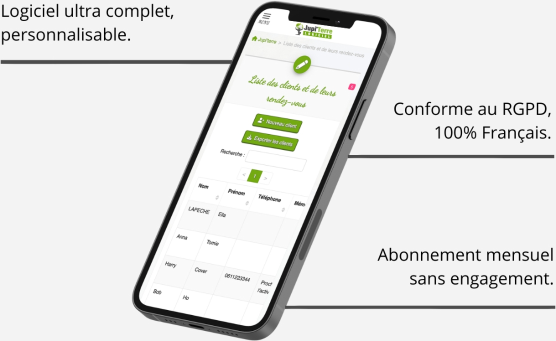 Présentation de Jupi'Terre sur smartphone